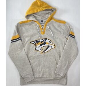 Nashville Predators Sweatshirt Mens Medium Tan Pullover NHL Vintage Jersey Style